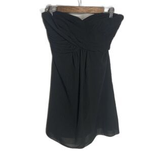 JASMINE black semi sheer overlay strapless mini dress 8
